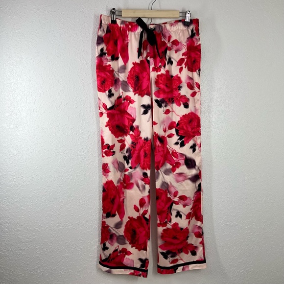 Victoria's Secret Water-color Roses Silky Pajama Bottoms Sz. Med - Picture 10 of 16